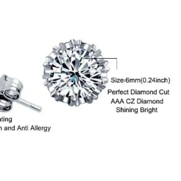 Fashion Crown Zircon Stud Yellow Gold Tone Earrings - Picture 5 of 15